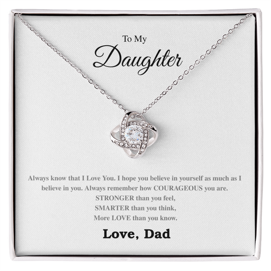 To My Daughter - The Love Knot Necklace